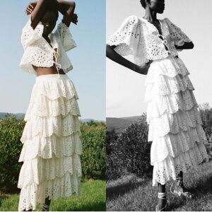 Sea New York Tali Lace Tiered Skirt in Size 4